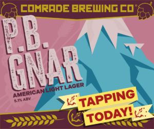 Tapping 1/24/2024, PB Gnar American Light Lager 5.1% ABV